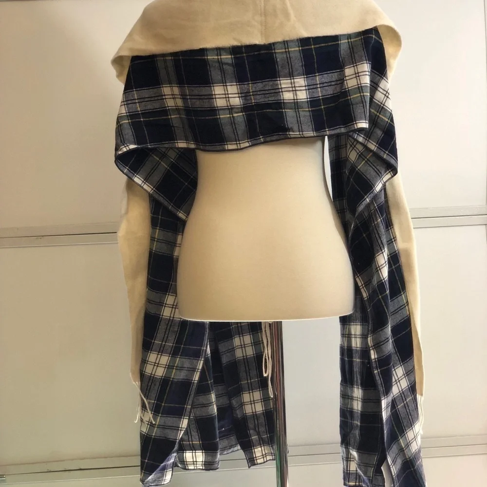Donni Charm Donni Plaid Wool two layers Scarf 🧣